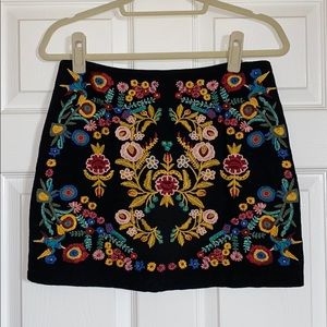 Pretty Embroidered Mini Skirt